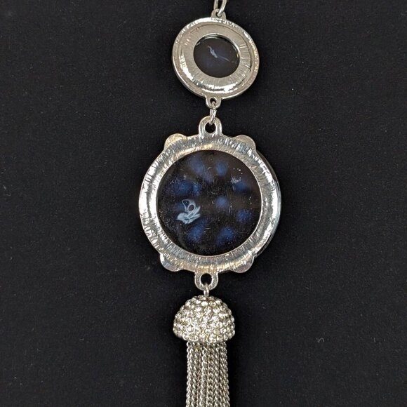 Vera Wang Blue Stone & Tassel Necklace - Picture 4 of 6